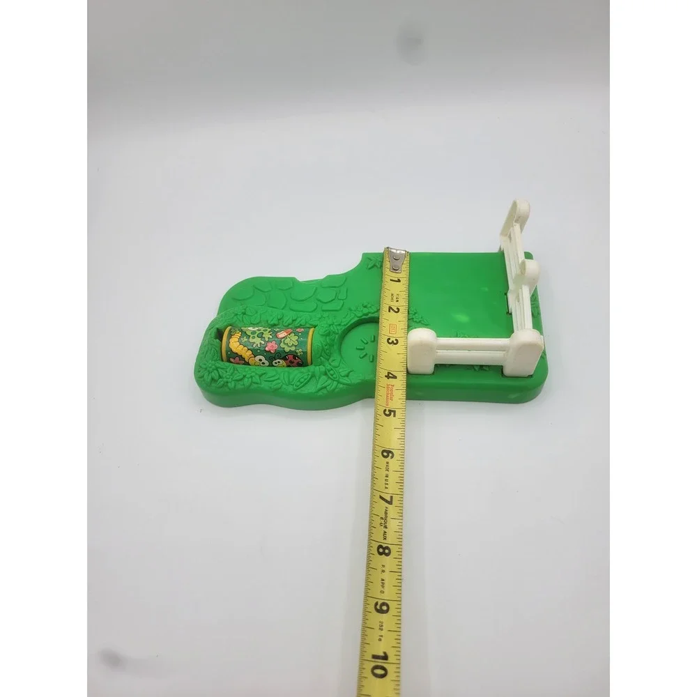 Vintage Fisher Price Little People Garden Base Picket Fence Rotating Bug Drum